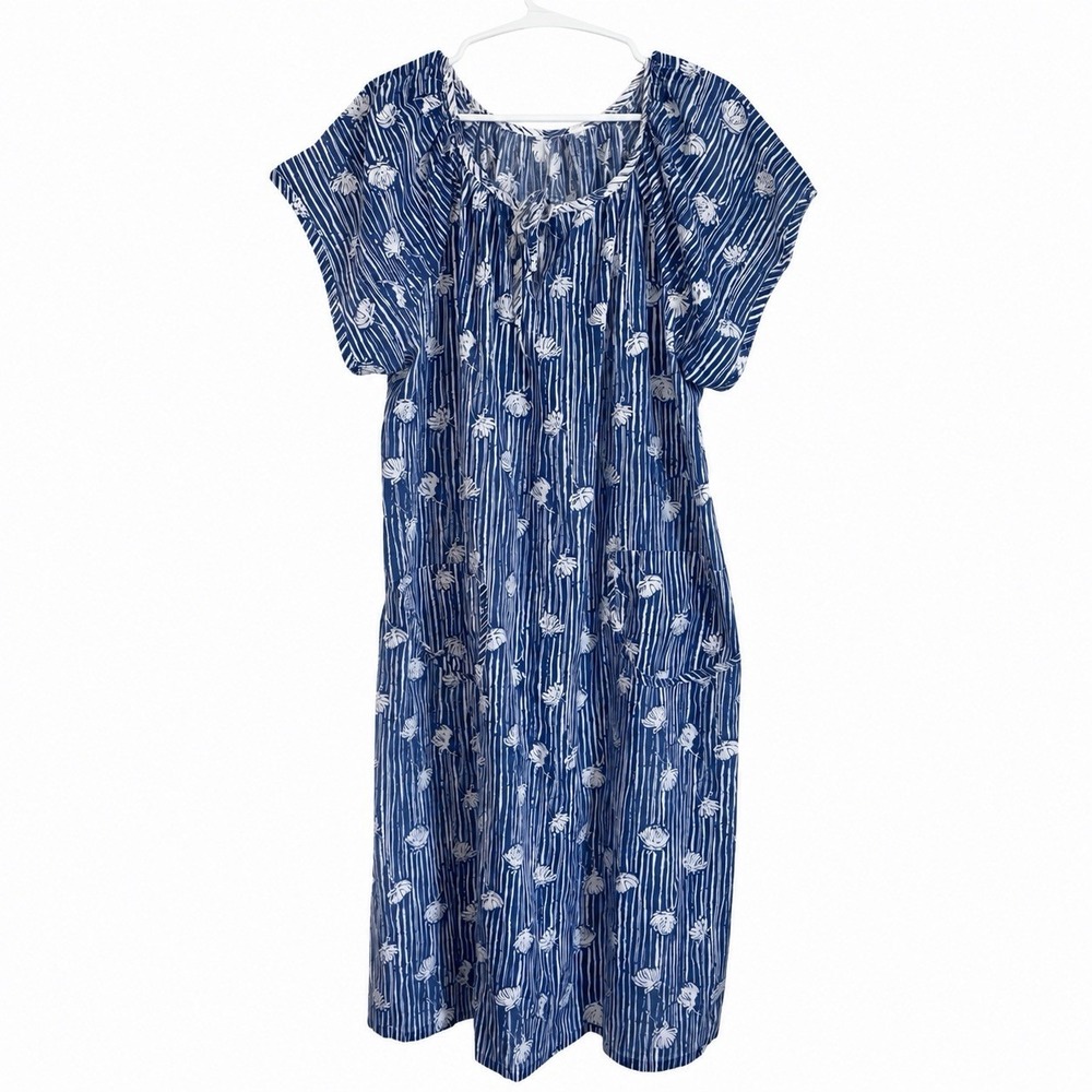 Vintage Handmade Shift Dress Pockets Cottony Cottagecore Size M-xl
